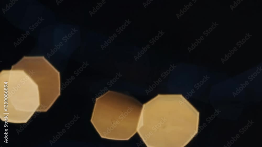 Poster glowing bokeh lights transitioning in dark minimalist background