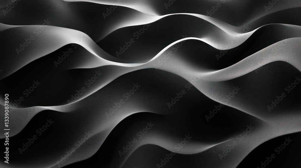 Aufkleber abstract grayscale wavy background texture.