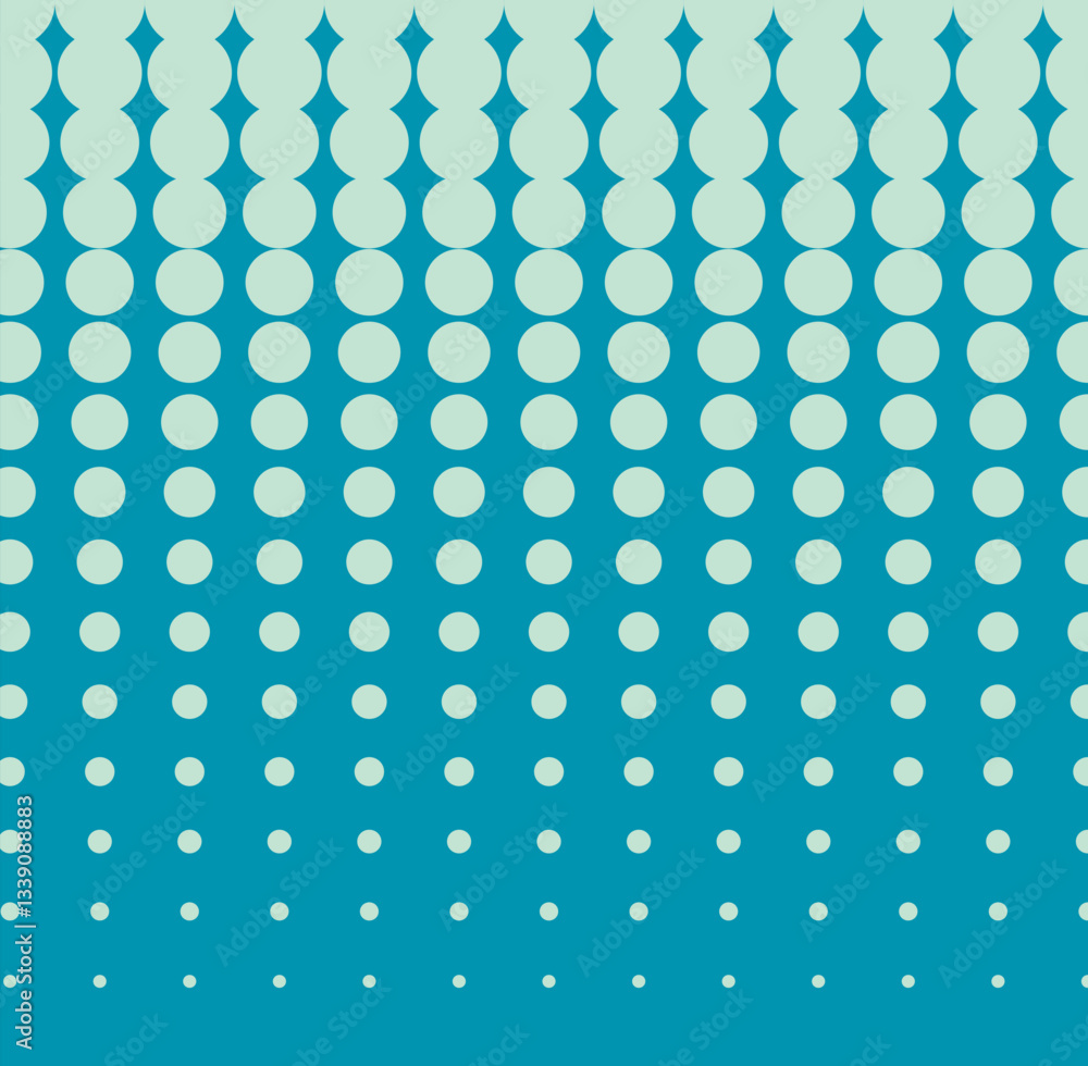 Aufkleber abstract halftone gradient pattern with circular dots on a turquoise background. modern geometric de