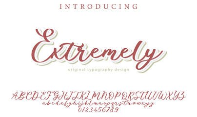 Extremely Font Stylish brush painted an uppercase vector letters, alphabet, typeface
