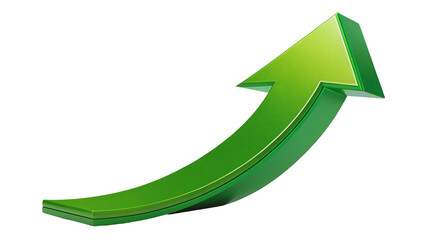3D Green Arrow Upward Growth Success Chart Business Finance Icon