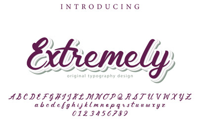 Extremely Font Stylish brush painted an uppercase vector letters, alphabet, typeface