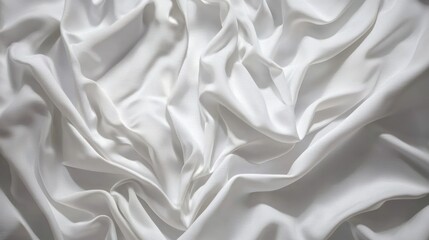 Obraz premium Elegant White Fabric Texture with Soft Creases and Flowing Folds for Background or Textile Design in Various Art and Fashion Applications