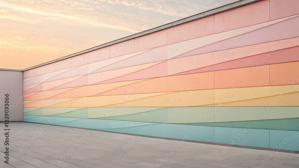 Aufkleber smooth gradient abstract wall with soft pastel hue colorful abstract wall design with geometric patt