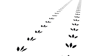 Abstract Dark Background with Glowing Footprints Trails, Mystical Path Design