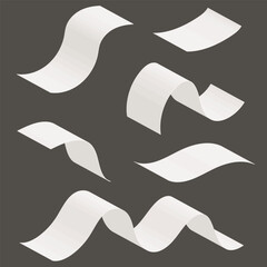 Beautiful flowing white bill paper with a grey background. Long bill paper.