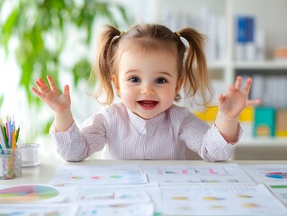 A financial consultant presenting data at a clean, corporate desk
