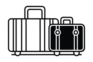 old suitcase isolated on white