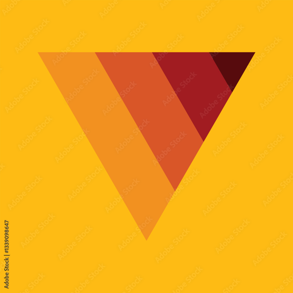 Aufkleber 3d gradient background. paper cut out triangle pattern in layers. triangle distort color hole. desig