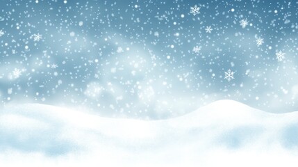 Fototapeta premium Winter wonderland snowfall scene for seasonal background or holiday design