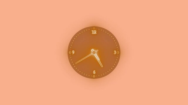 Minimalist glow clock design isolated, The clock features a simple round face with white hour and minute hands