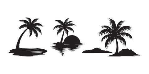 Silhouette of Palm Tree near water