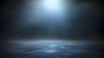 Illuminated Stage: A captivating stage is bathed in an ethereal light, with beams of light piercing through a smoky atmosphere, creating a dramatic backdrop for presentations, performances.