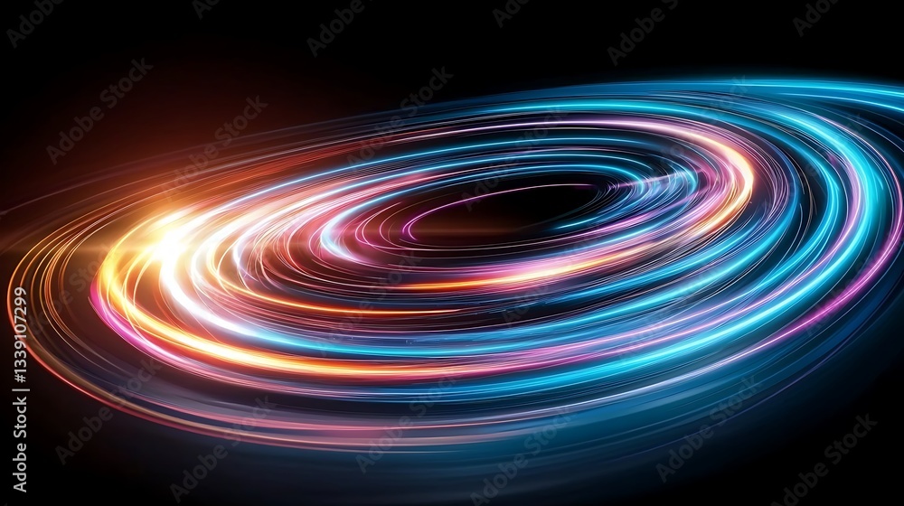 Poster colorful light swirls in abstract background for dynamic and modern digital artwork display