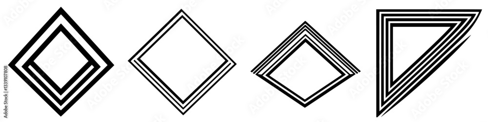 Poster abstract geometric shapes arranged creatively against a light background showcasing intricate line p