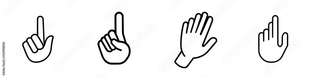 Poster different hand gestures displayed in a minimalistic design for communication concepts