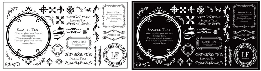 高級感のあるビンテージ調のフレームデザインセット