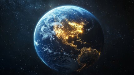 Earth at Night: A Glowing Celestial Sphere