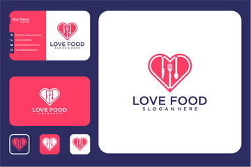 Pixel Art Food Logo Design Business Card Mockup Set