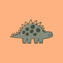 Cute cartoon hand drawn Dino. Sketch, doodle stile, vector illustration for kids. Cartoon Dosaur 
