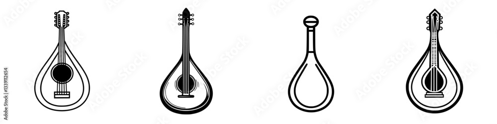 Poster various string instruments showcasing unique designs for cultural music expressions during a vibrant