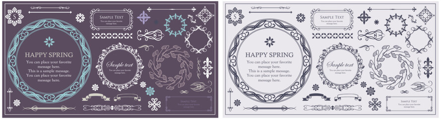 高級感のあるビンテージ調のフレームデザインセット