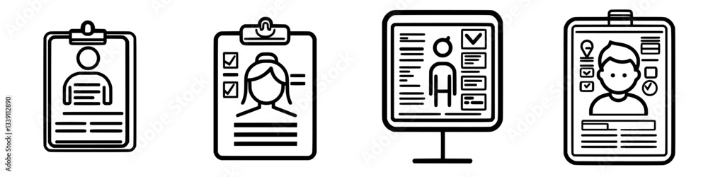 Poster profiles and checklists illustrate user data management for streamlined recruitment and assessment p