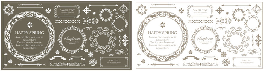 高級感のあるビンテージ調のフレームデザインセット