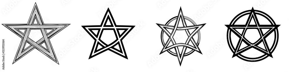 Poster various star symbols displayed in a row, showcasing different designs and styles that represent idea