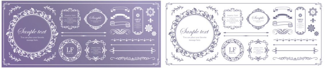 高級感のあるビンテージ調のフレームデザインセット