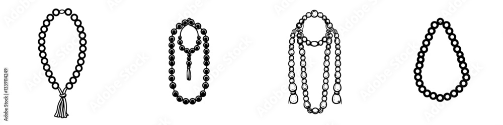 Aufkleber unique designs of necklaces displayed in a line featuring various styles and lengths with intricate 