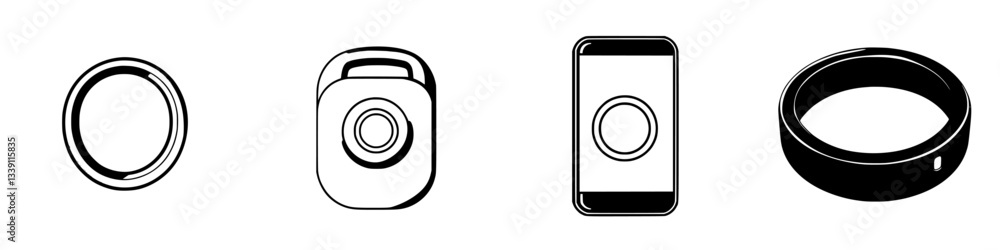 Aufkleber detailed exploration of various circular objects utilized in daily activities and technology