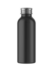 Blank Brushed Silver Aluminum Bottle Packaging 3d Illustration.