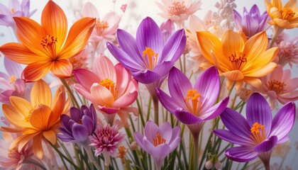 Naklejka premium Vibrant flower arrangement nature floral photography garden close-up beauty