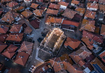 Aerial view to Church of St. Sophia in old town of Nessebar, Burgas, Bulgaria
