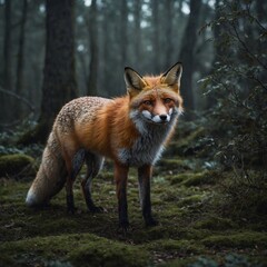Fototapeta premium red fox in the woods