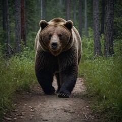 Fototapeta premium brown bear in the woods