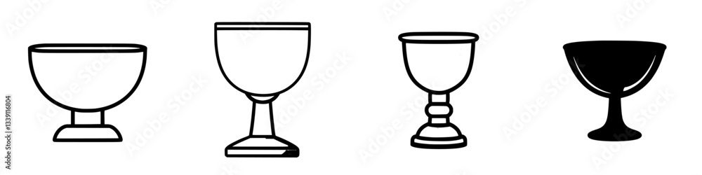 Poster various styles of bowls and cups displayed on a plain background showcasing different shapes and des