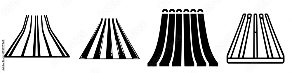 Poster simple and elegant designs of flowing patterns with various line formations in black and white tones