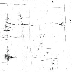 old and scratched distressed grainy grunge overlay texture, abstract black scratches on white background,  Rough Black Scratches splatter grunge distressed overlay texture background.