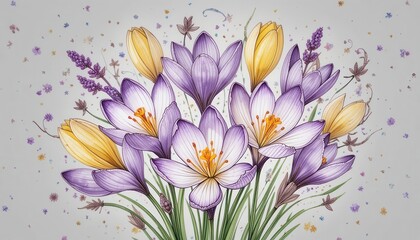 Fototapeta premium Digital floral art in nature's garden