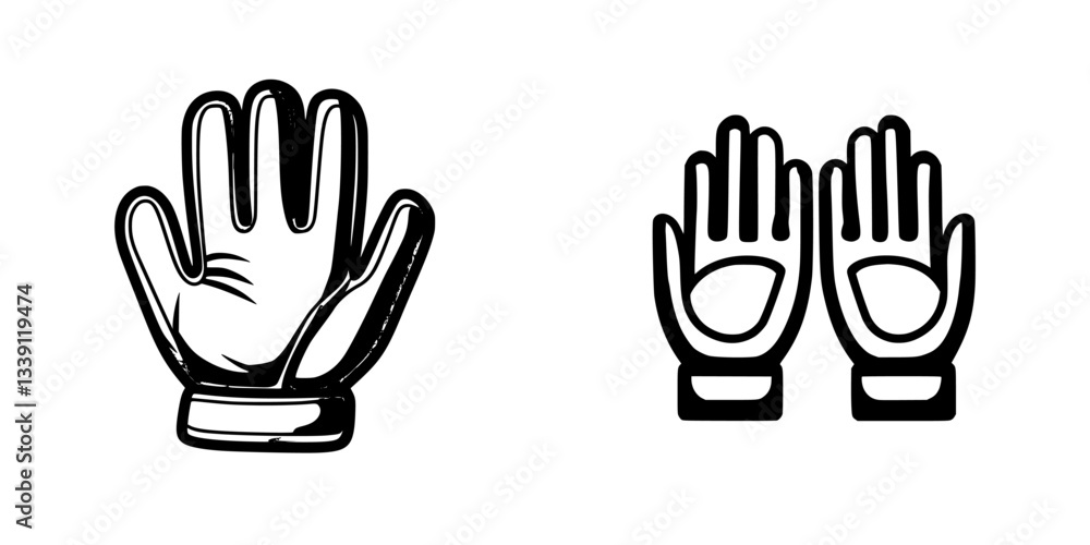 Aufkleber graphic representation of single and double hand gestures in a bold, contrasting style for clear vis