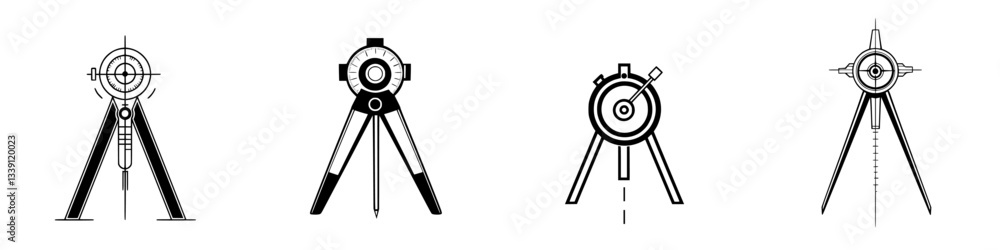 Aufkleber various types of drafting tools showcasing precision and design in technical drawings