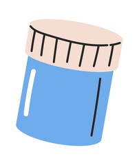 Blue color gouache paint container