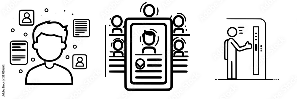 Poster digital interactions and profiles create connections among users in a modern, tech-driven environmen