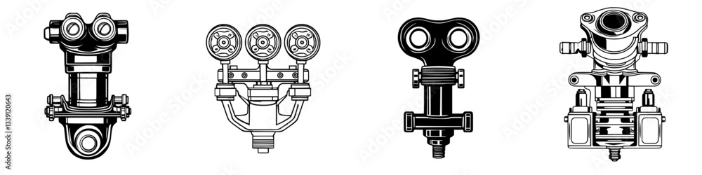 Poster various mechanical components displayed in a technical layout emphasizing engineering design and fun