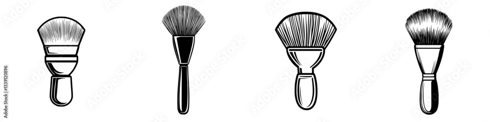 Poster various types of artist brushes arranged side by side for comparative analysis during a craft projec