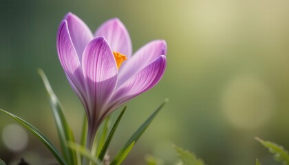 Obraz premium Blooming crocus flower nature photography outdoor close-up beauty