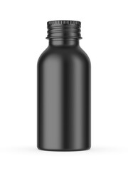 Blank Brushed Silver Aluminum Bottle Packaging 3d Illustration.