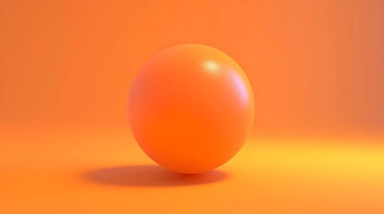 Bright Orange Sphere on Vibrant Gradient Background for Abstract and Artistic Composition